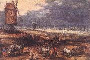 Jan Brueghel Landscape with Windmills oil